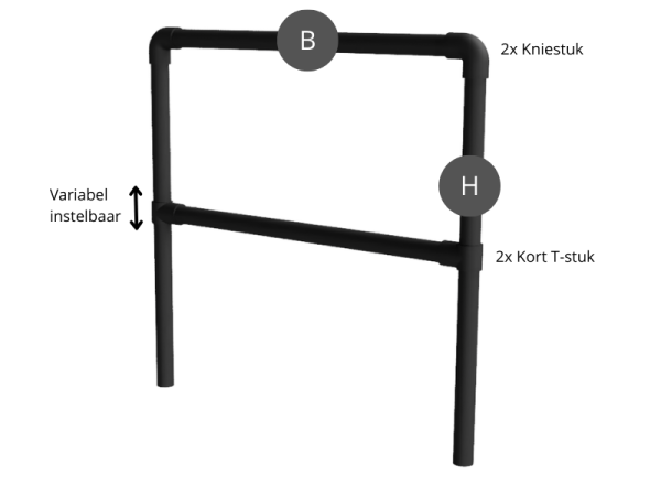 Spandoekframe zonder tussenbuis voor spandoek (excl. spandoek) buis Ø 48,3 mm zwart staal